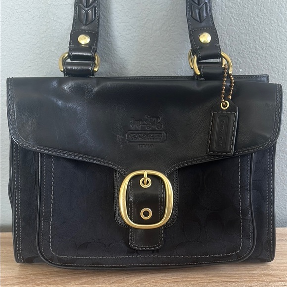 Coach Black Shoulder Bag with Gold Hardware - Picture 2 of 15